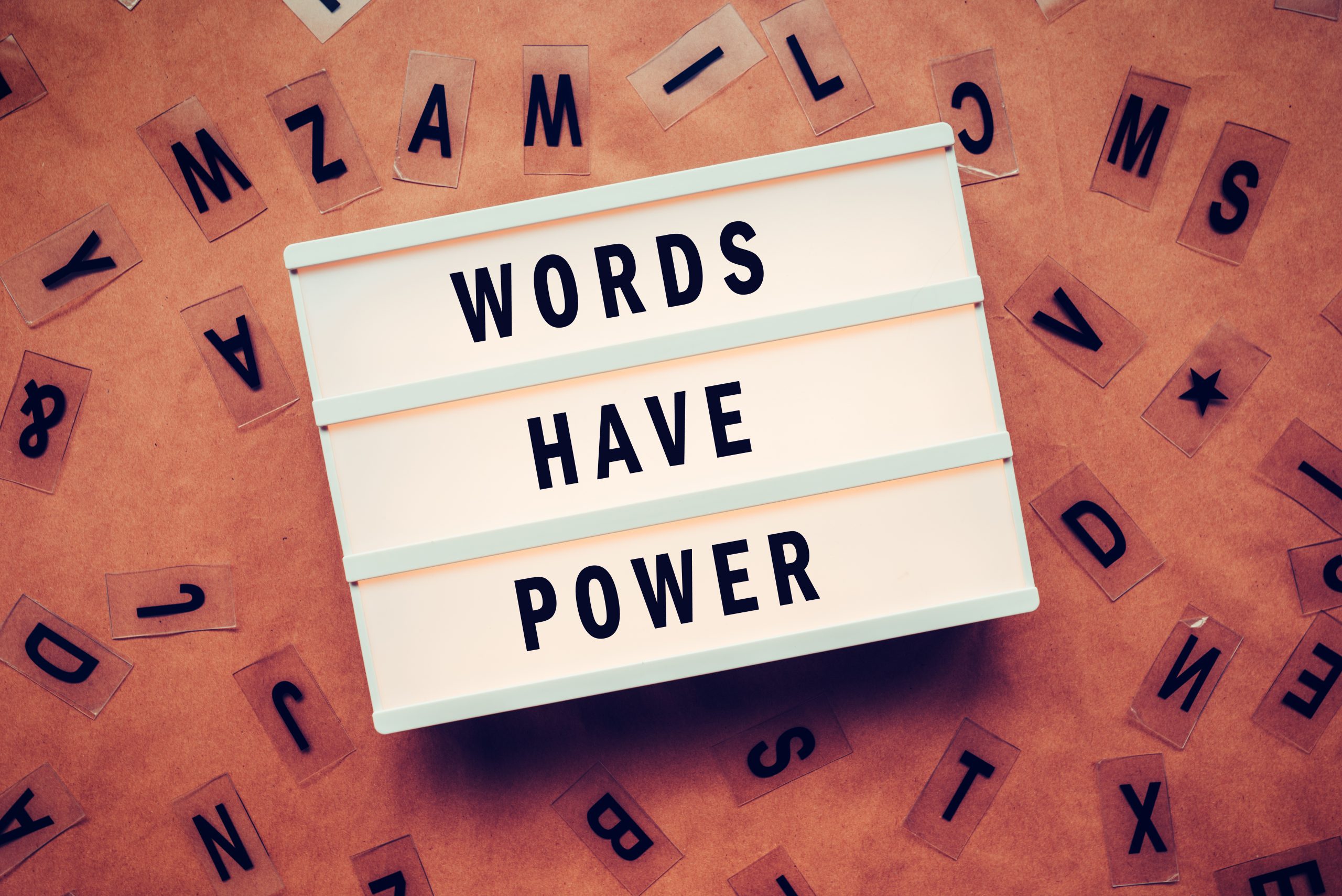 Positive words scaled